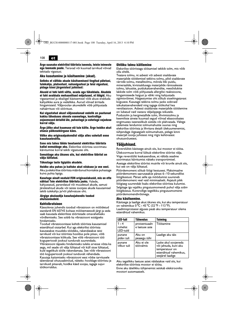 Tööjuhised | Fein ASCD 18 W4C User Manual | Page 108 / 144