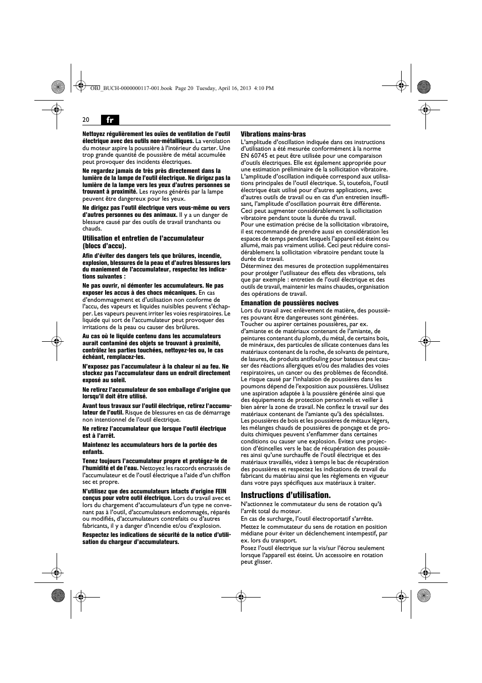 Instructions d’utilisation | Fein ASCD 18 W4C User Manual | Page 20 / 144