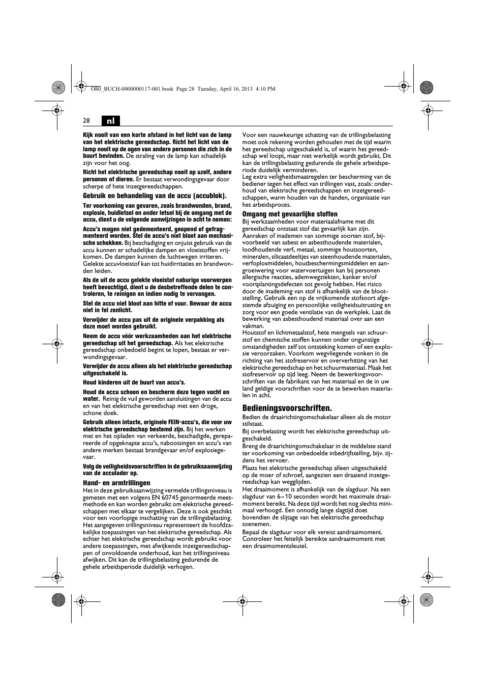 Bedieningsvoorschriften | Fein ASCD 18 W4C User Manual | Page 28 / 144
