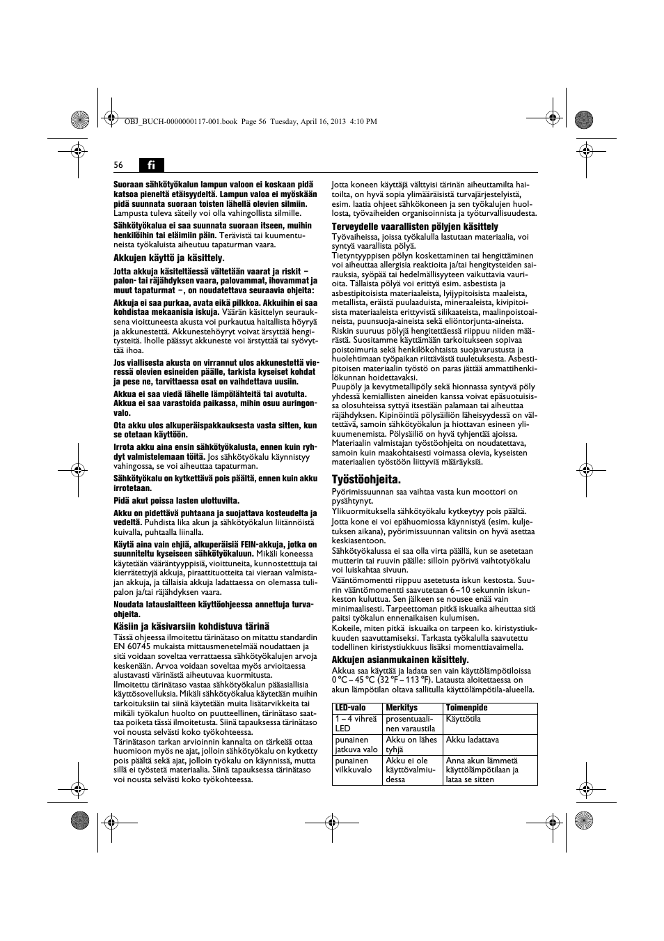 Työstöohjeita | Fein ASCD 18 W4C User Manual | Page 56 / 144