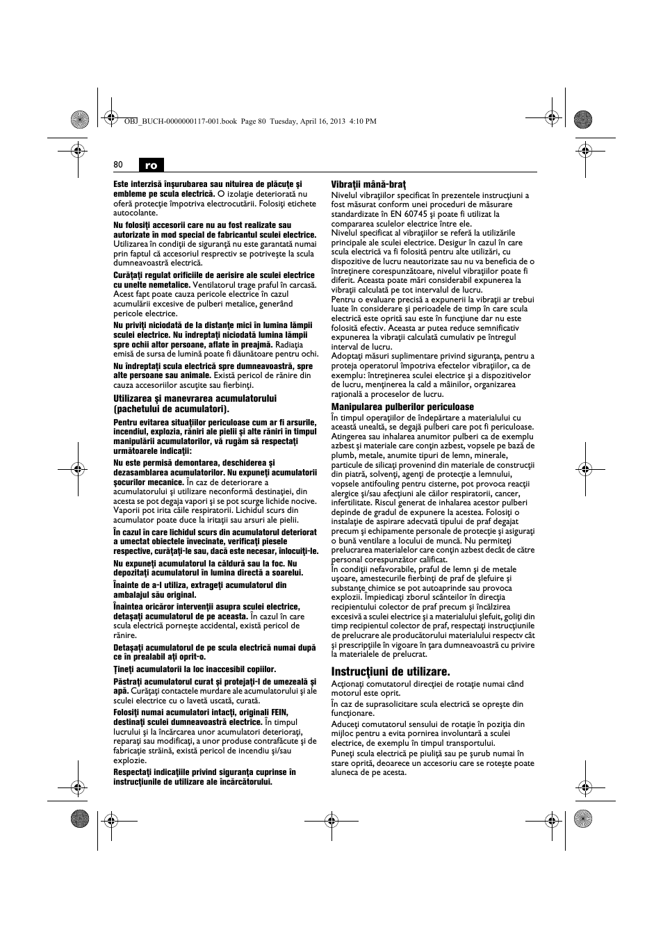 Instrucţiuni de utilizare | Fein ASCD 18 W4C User Manual | Page 80 / 144