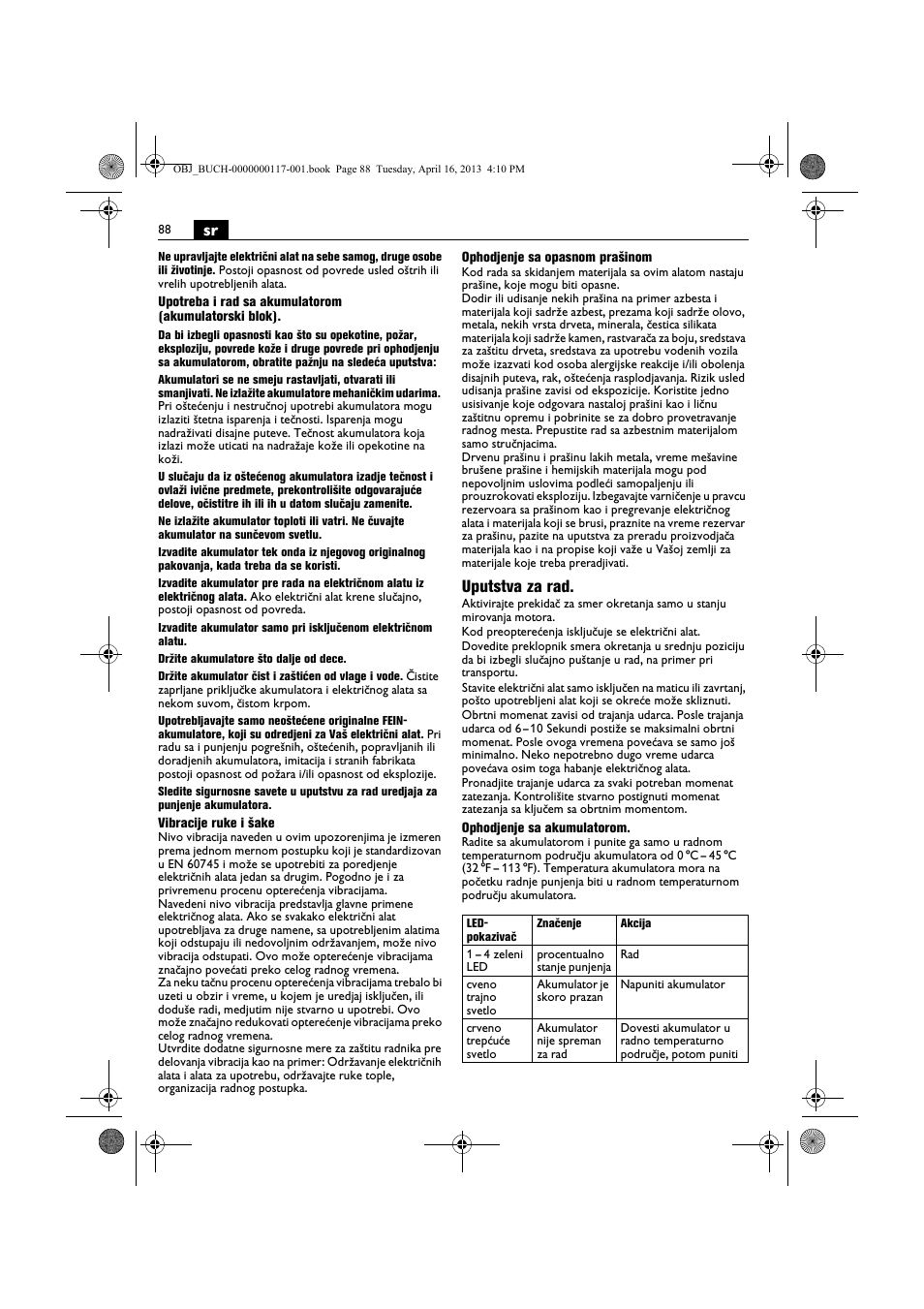 Uputstva za rad | Fein ASCD 18 W4C User Manual | Page 88 / 144