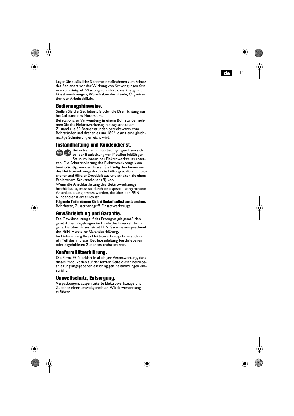 Fein BOP 10-2 User Manual | Page 11 / 110