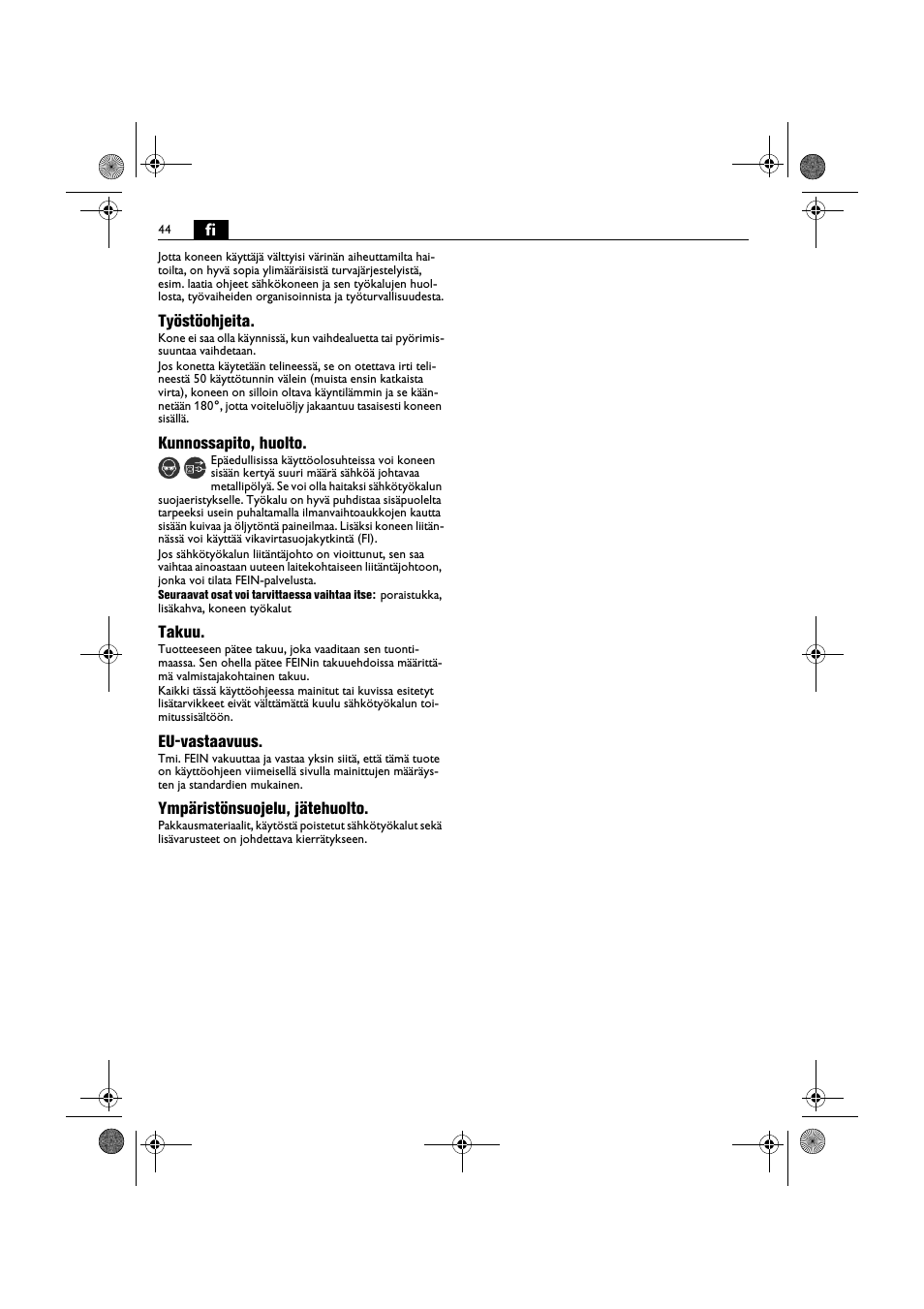 Fein BOP 10-2 User Manual | Page 44 / 110