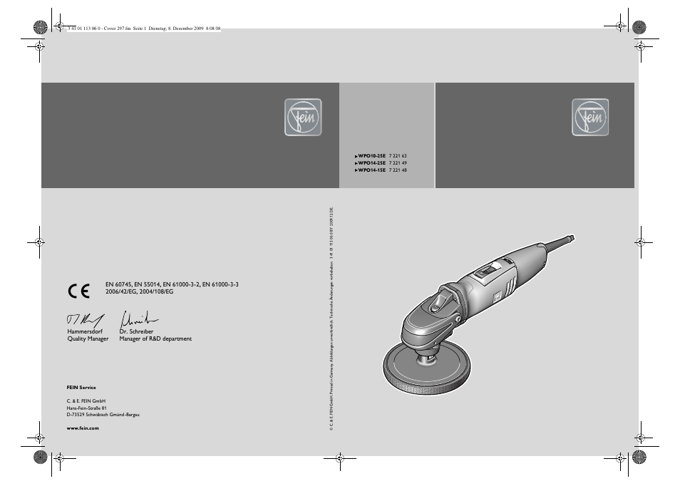 Fein WPO 14-15E User Manual | 94 pages