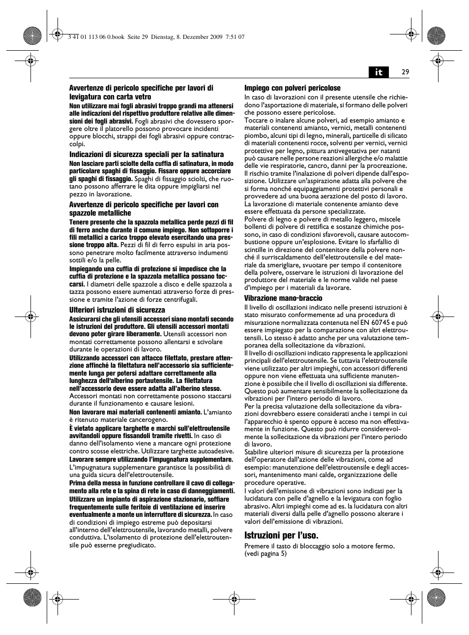 Istruzioni per l’uso | Fein WPO 14-15E User Manual | Page 29 / 94