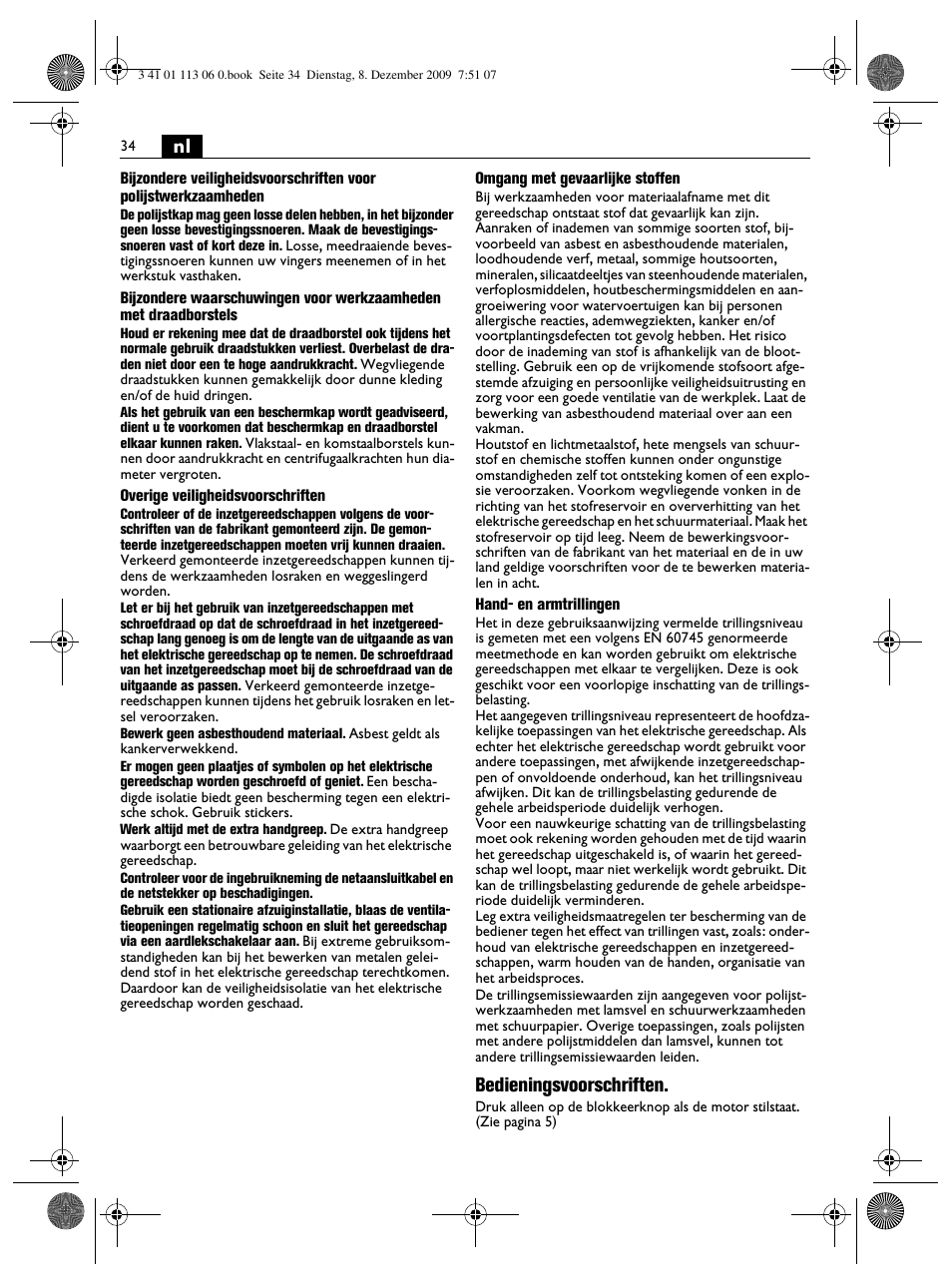 Bedieningsvoorschriften | Fein WPO 14-15E User Manual | Page 34 / 94