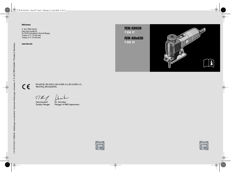 Fein ASte636 User Manual | 61 pages