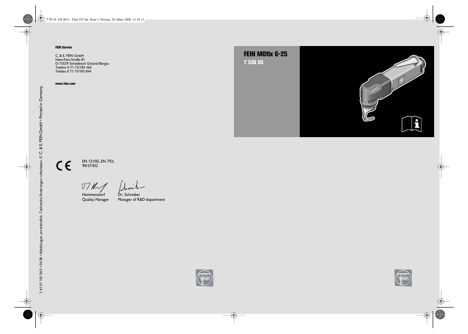 Fein MOtlx_6_25 User Manual | 70 pages