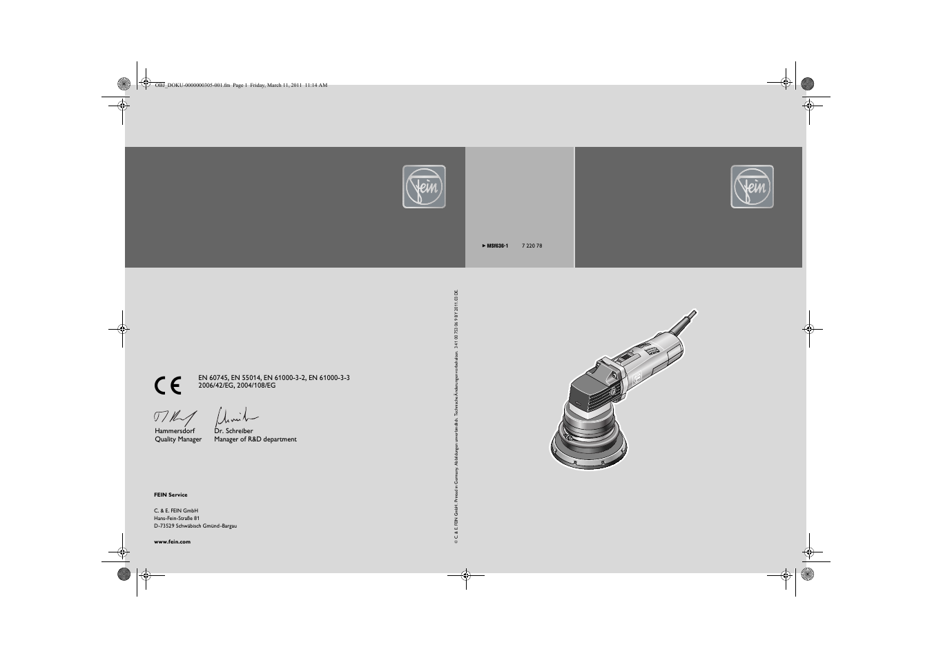 Fein MSf 636-1 User Manual | 108 pages