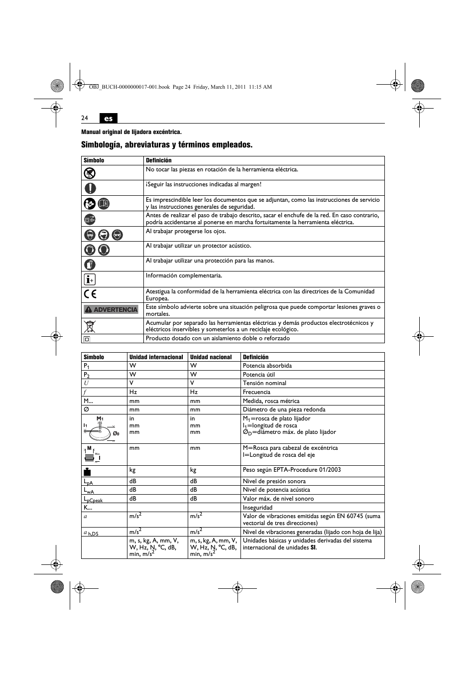 Simbología, abreviaturas y términos empleados | Fein MSf 636-1 User Manual | Page 24 / 108