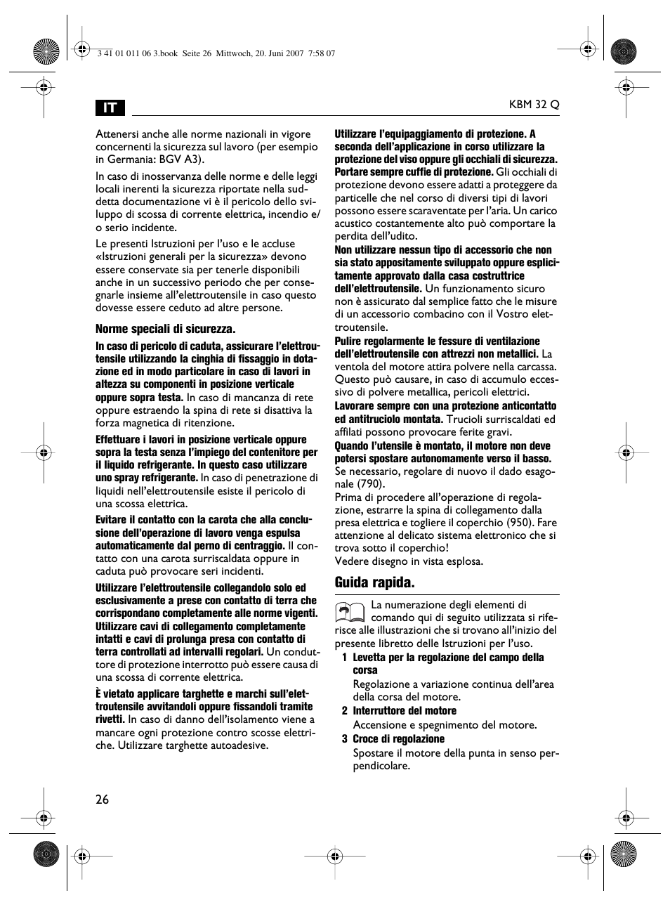 Guida rapida | Fein KBM32Q User Manual | Page 26 / 121