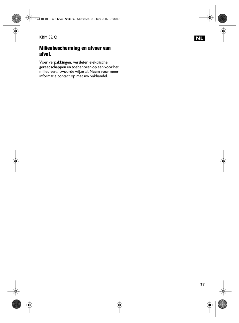 Milieubescherming en afvoer van afval | Fein KBM32Q User Manual | Page 37 / 121