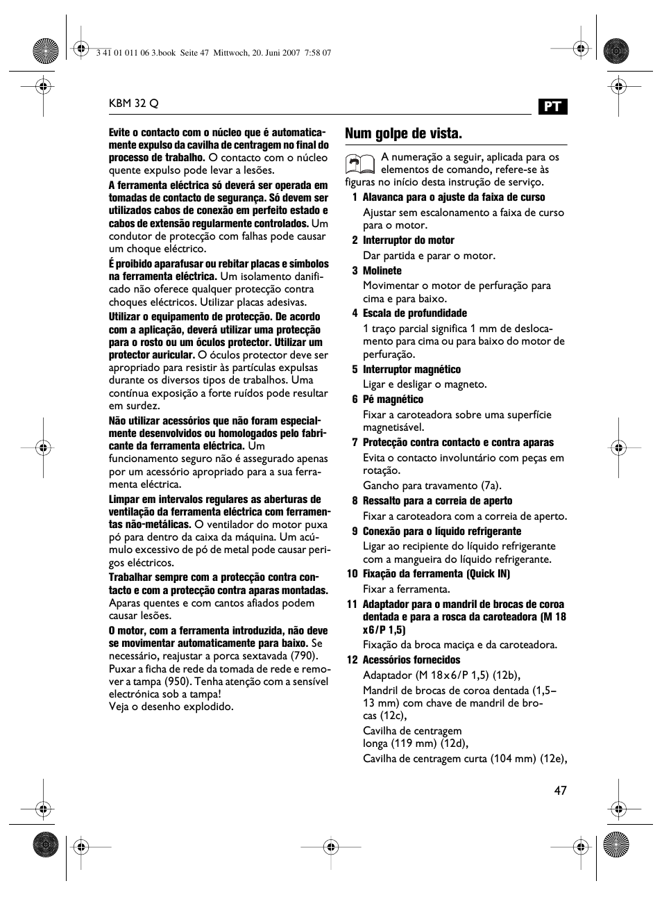 Num golpe de vista | Fein KBM32Q User Manual | Page 47 / 121