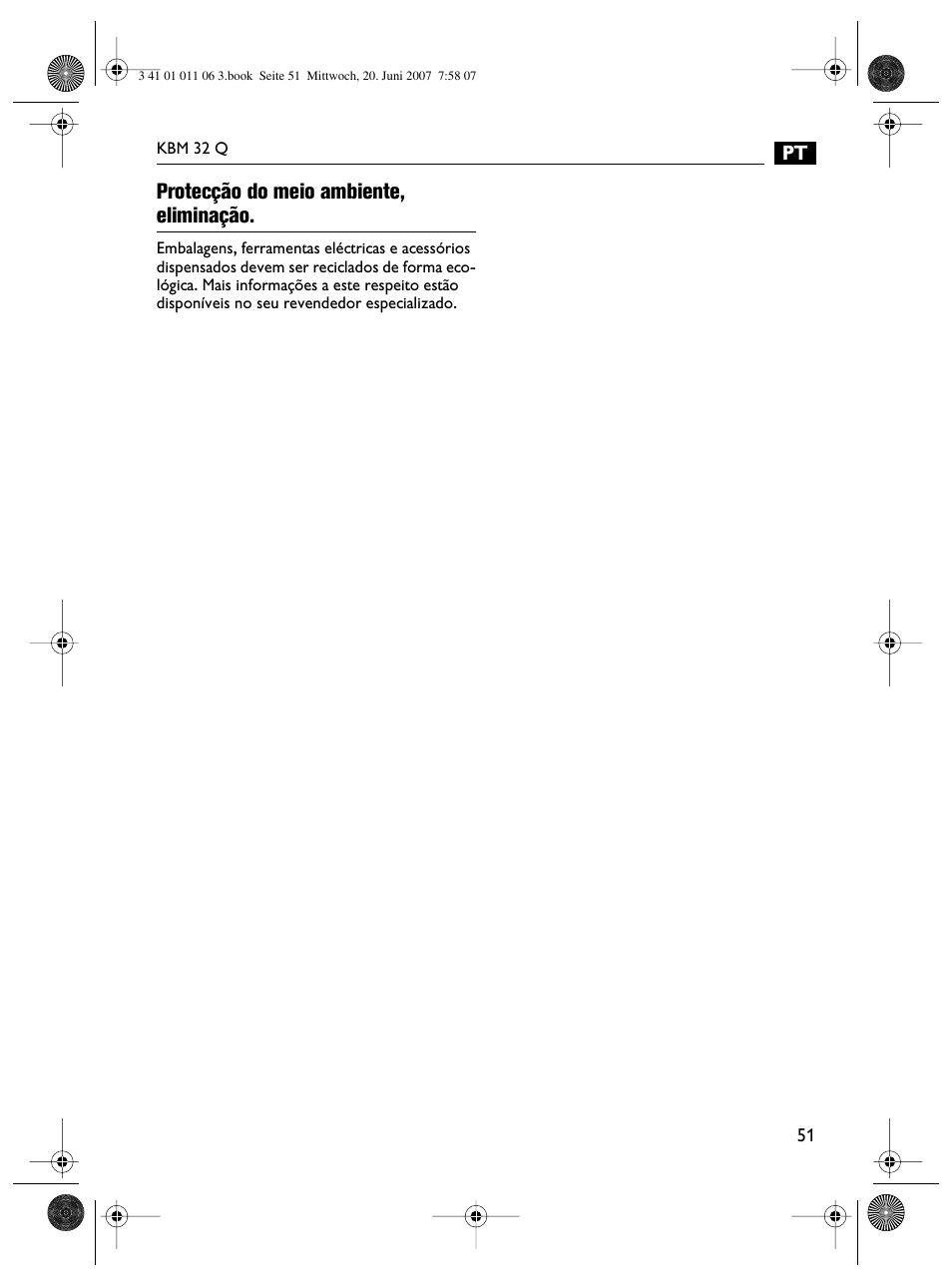 Protecção do meio ambiente, eliminação | Fein KBM32Q User Manual | Page 51 / 121