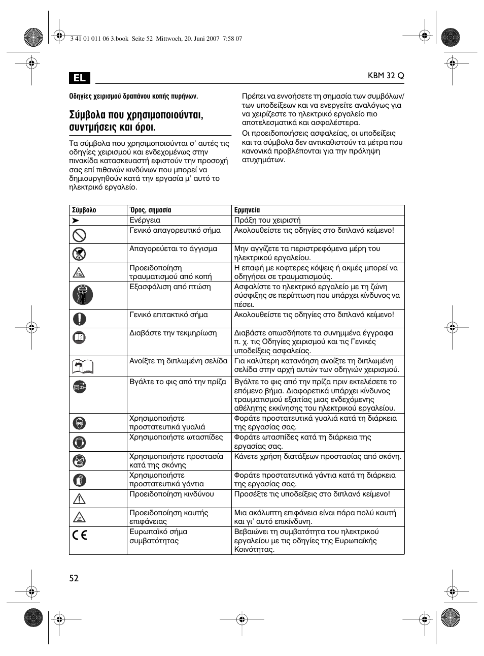 М‚фп· ф˘ ¯ълыимффиф‡ущ·и, ы˘ущм‹ыви˜ о·и ﬁúôè | Fein KBM32Q User Manual | Page 52 / 121