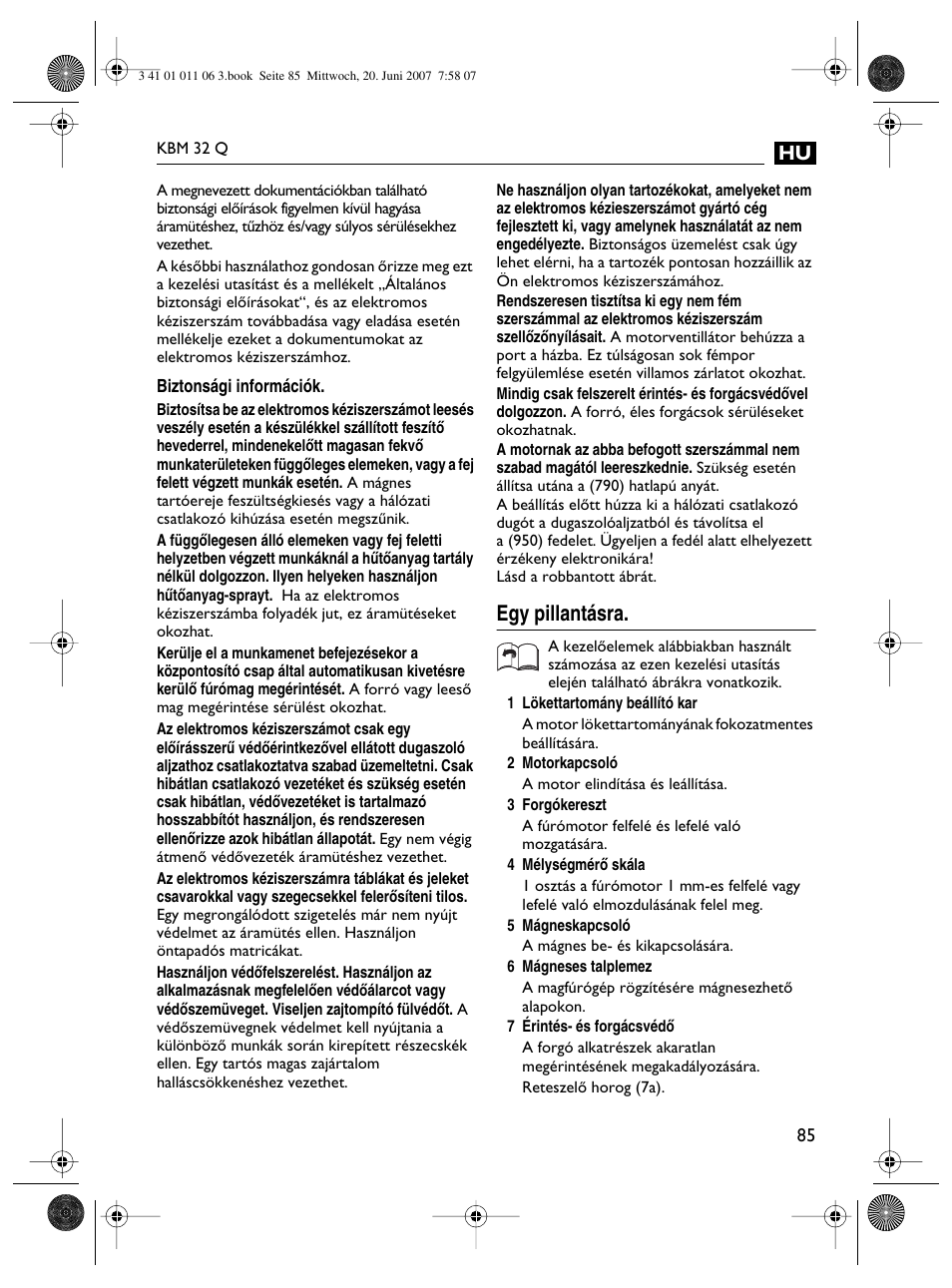 Egy pillantásra | Fein KBM32Q User Manual | Page 85 / 121
