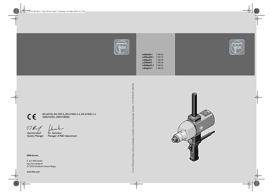 Fein ASq 672-1 User Manual | 64 pages