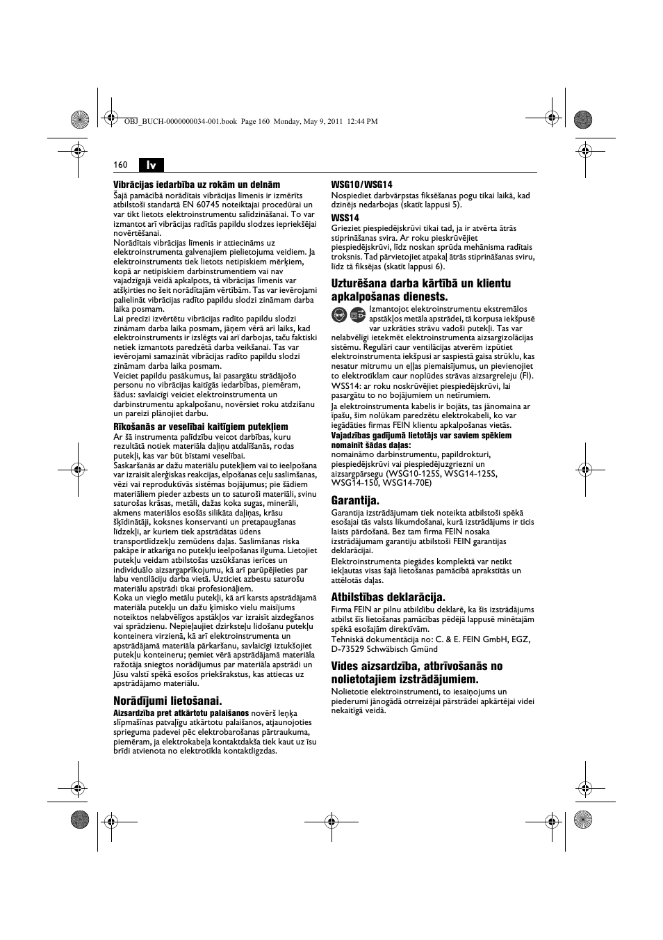 Fein WSG 14-70E User Manual | Page 160 / 195