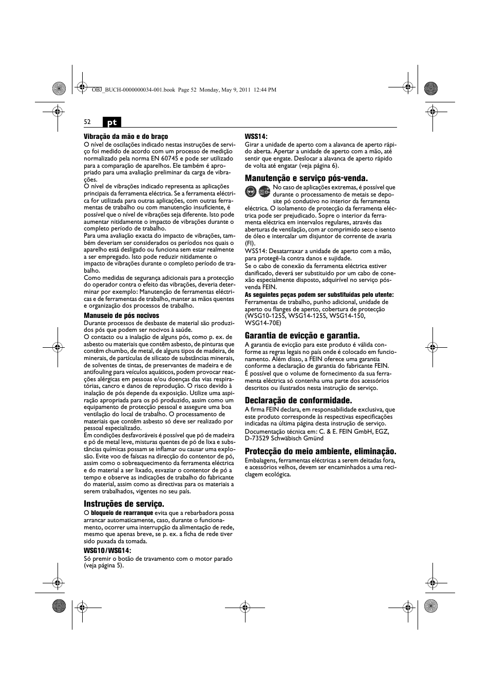 Fein WSG 14-70E User Manual | Page 52 / 195