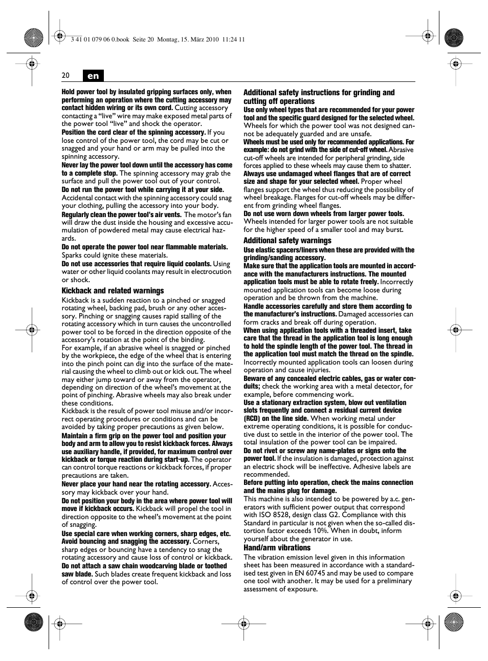 Fein MShy_664_1 User Manual | Page 20 / 96