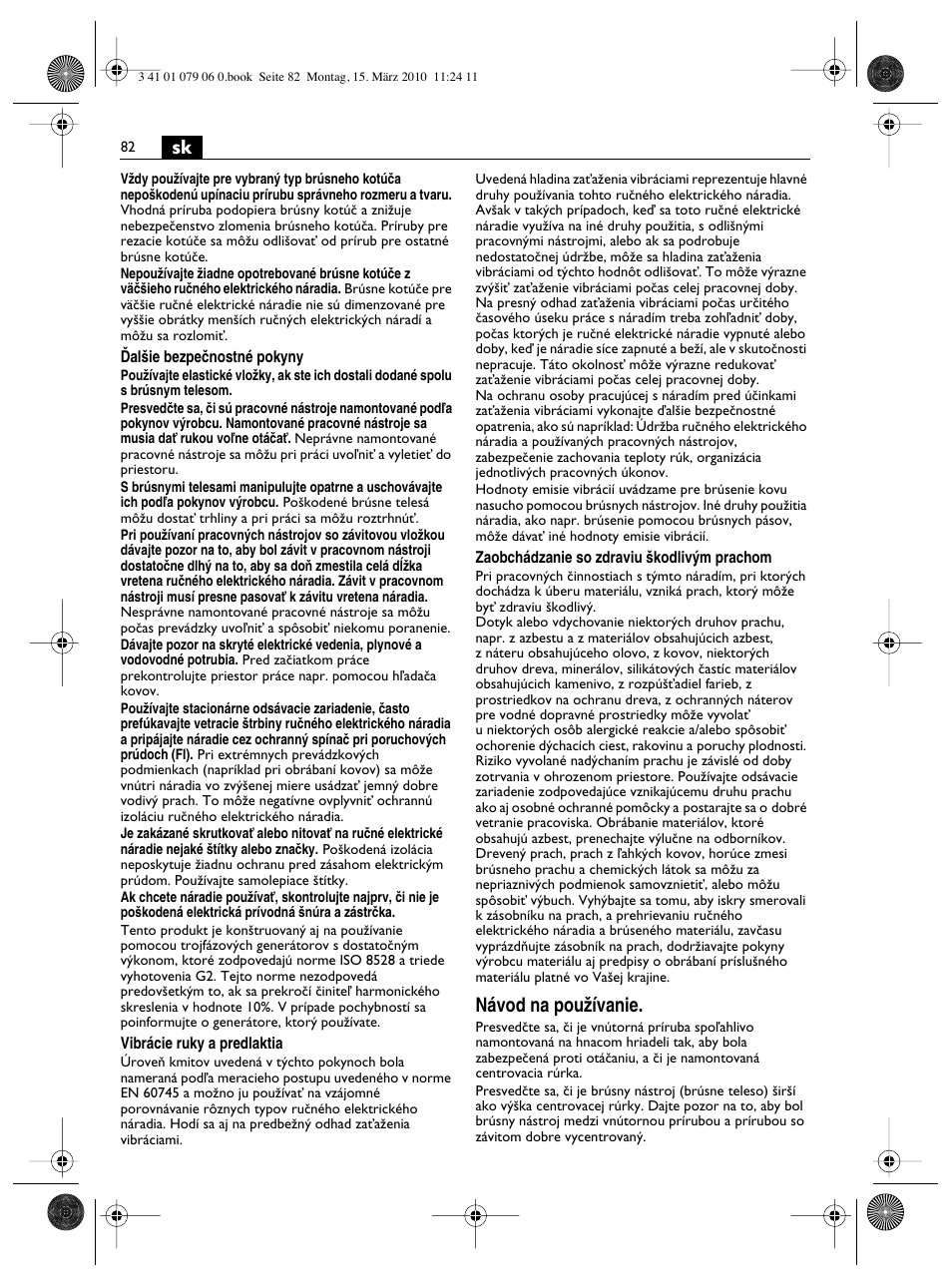 Návod na pouïívanie | Fein MShy_664_1 User Manual | Page 82 / 96