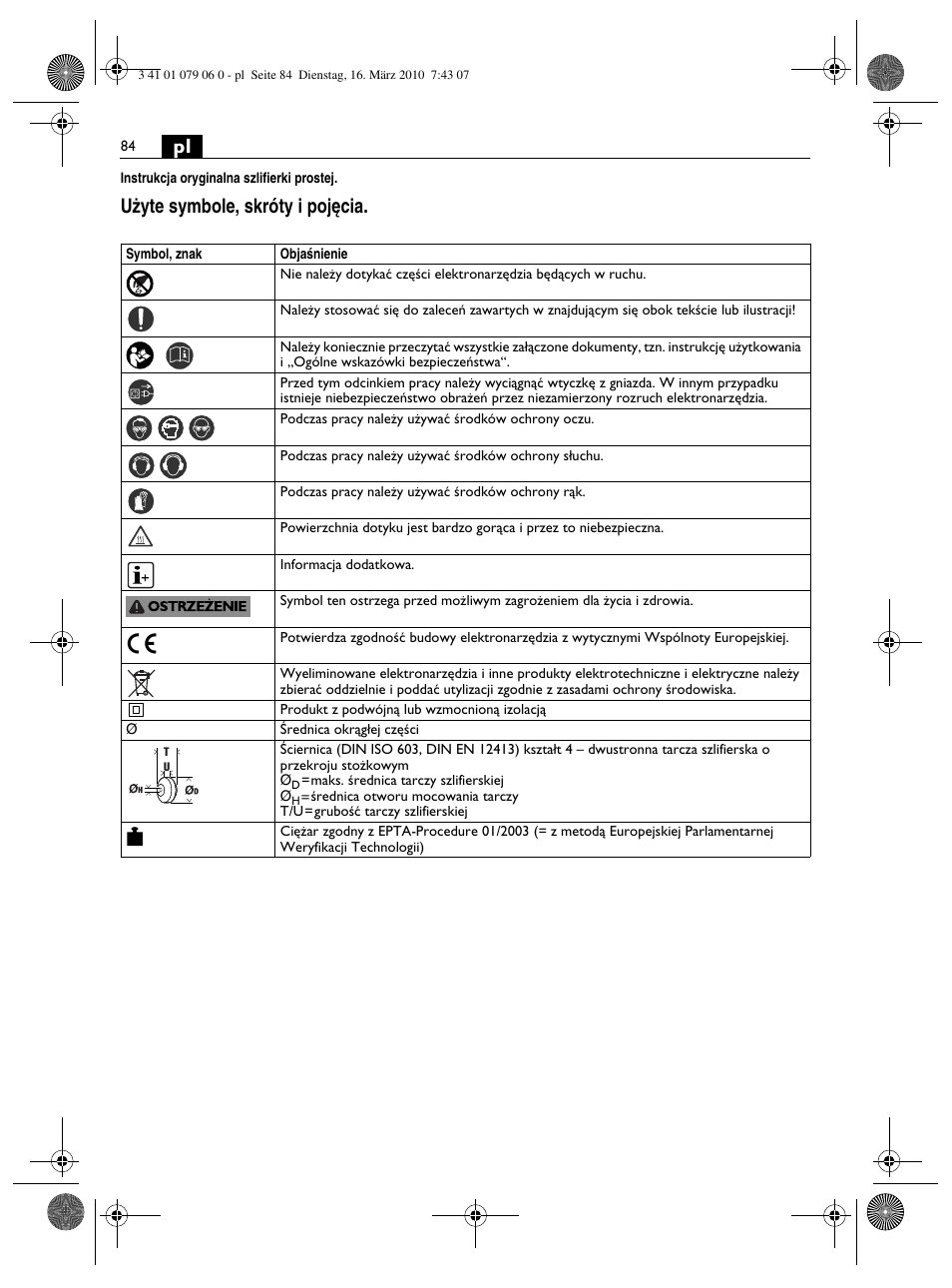 U˝yte symbole, skróty i poj´cia | Fein MShy_664_1 User Manual | Page 84 / 96