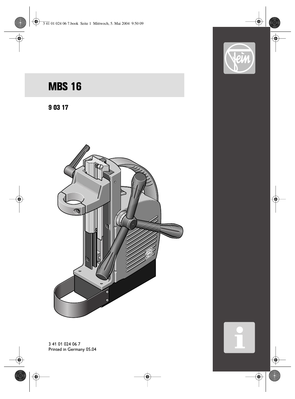 Fein MBS16 User Manual | 78 pages