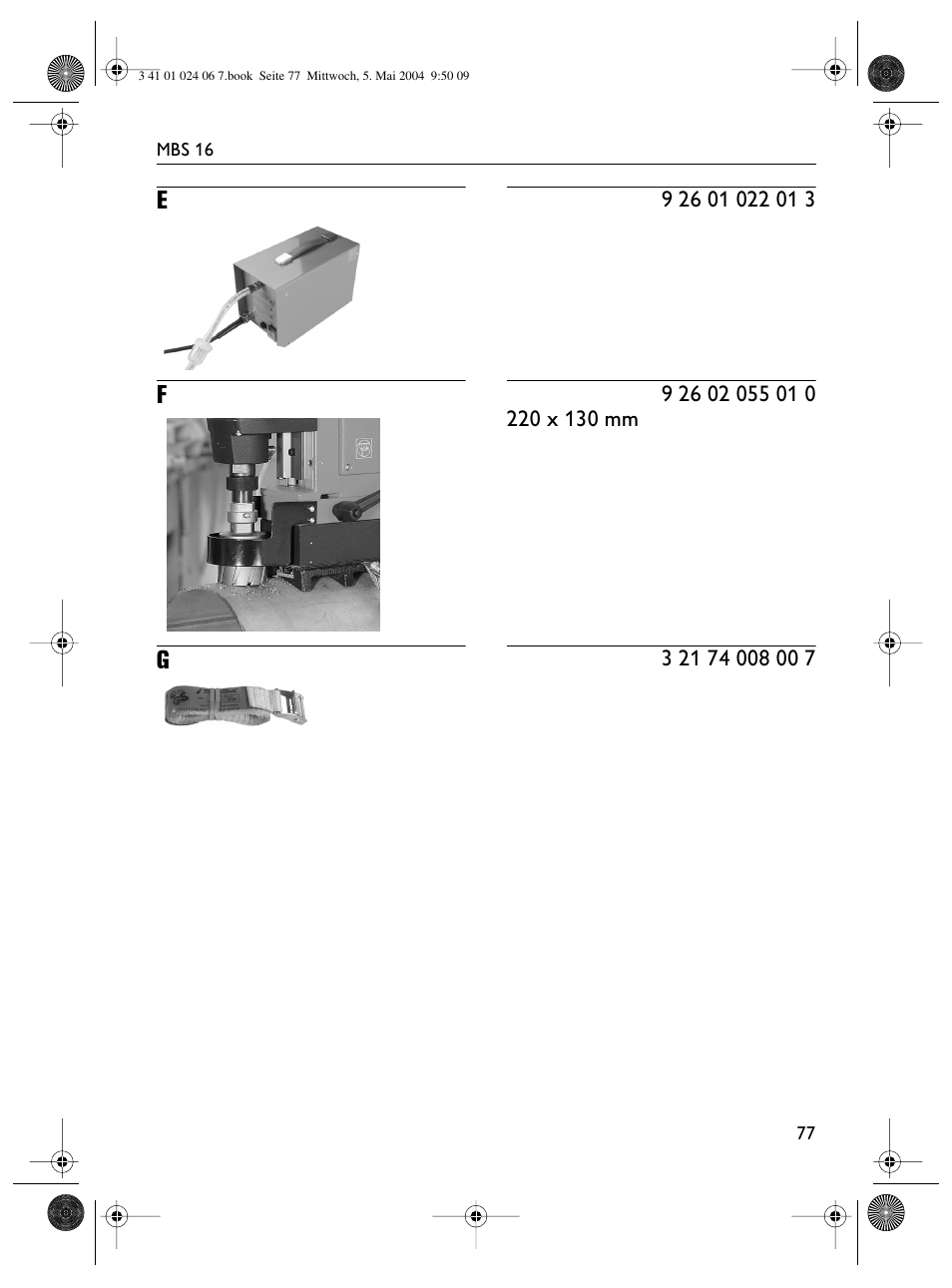 Fein MBS16 User Manual | Page 77 / 78