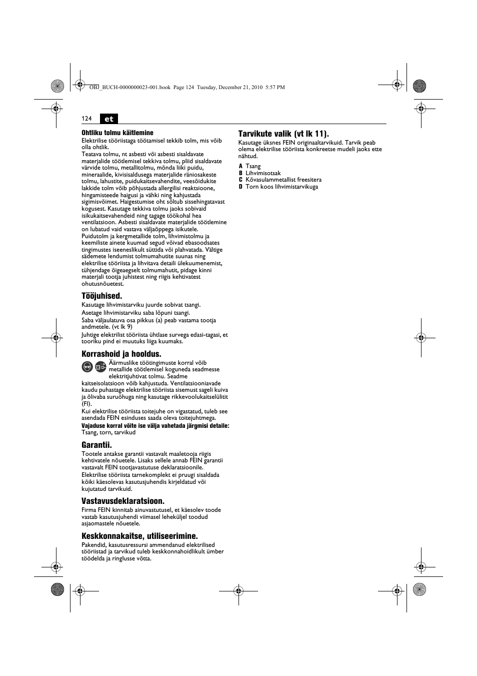 Fein MShy_648-1Z User Manual | Page 124 / 164