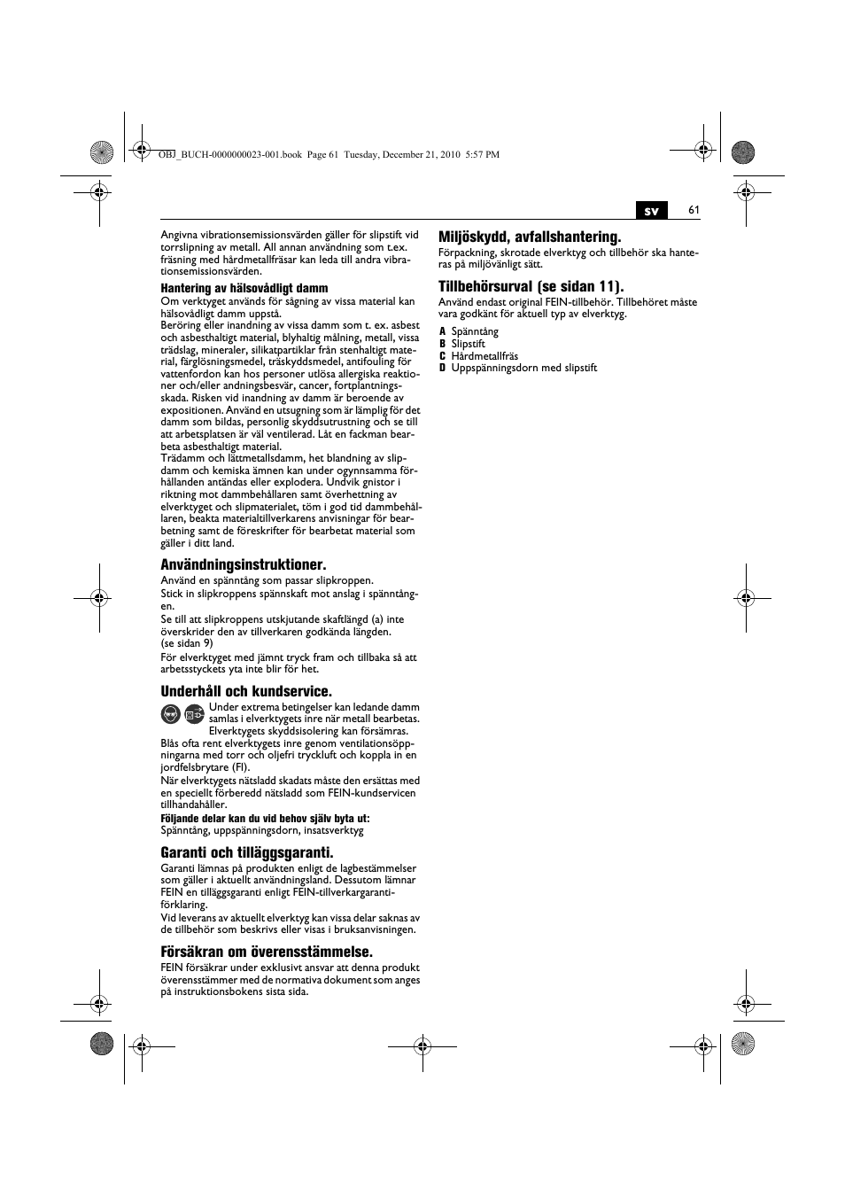 Fein MShy_648-1Z User Manual | Page 61 / 164