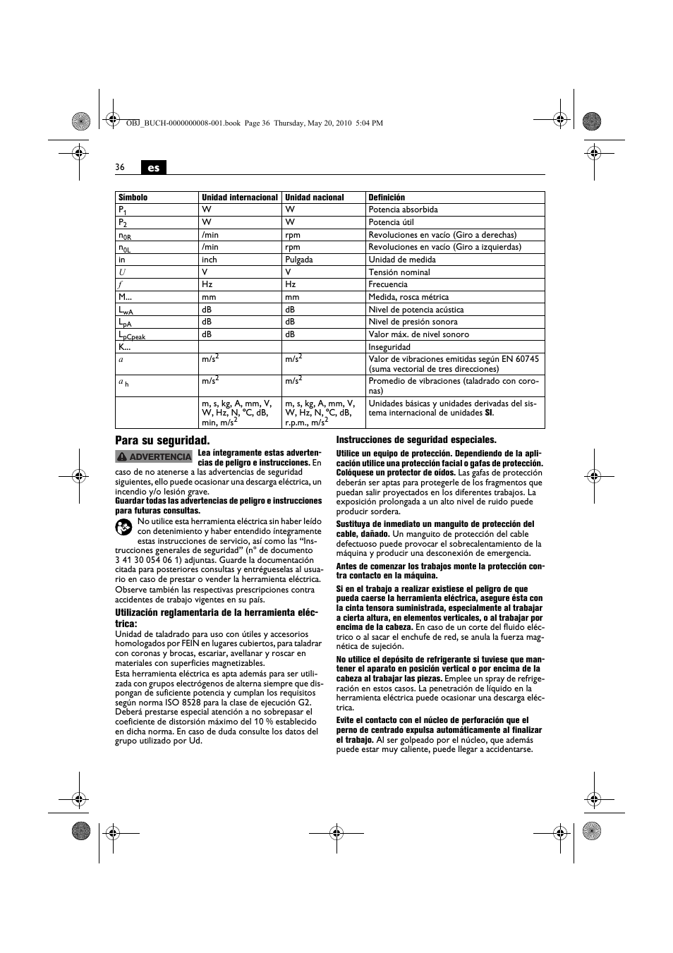 Es para su seguridad | Fein KBM80auto User Manual | Page 36 / 148