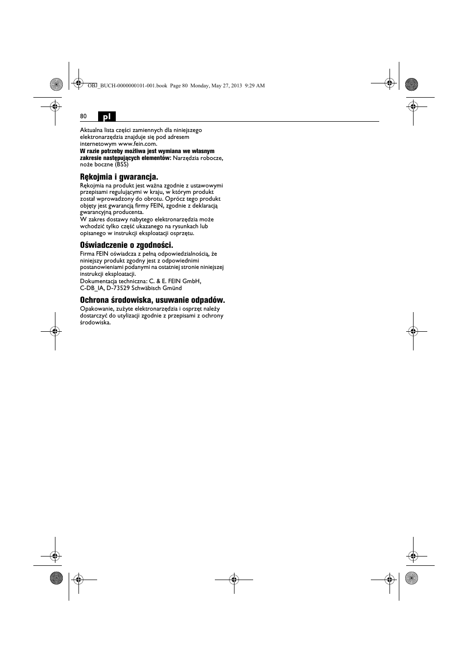 Fein BSS 2.0E User Manual | Page 80 / 138