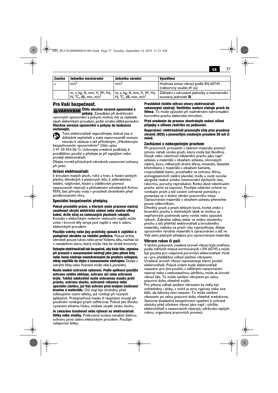 Cs pro vaši bezpečnost | Fein MultiMaster Top Extra User Manual | Page 57 / 120