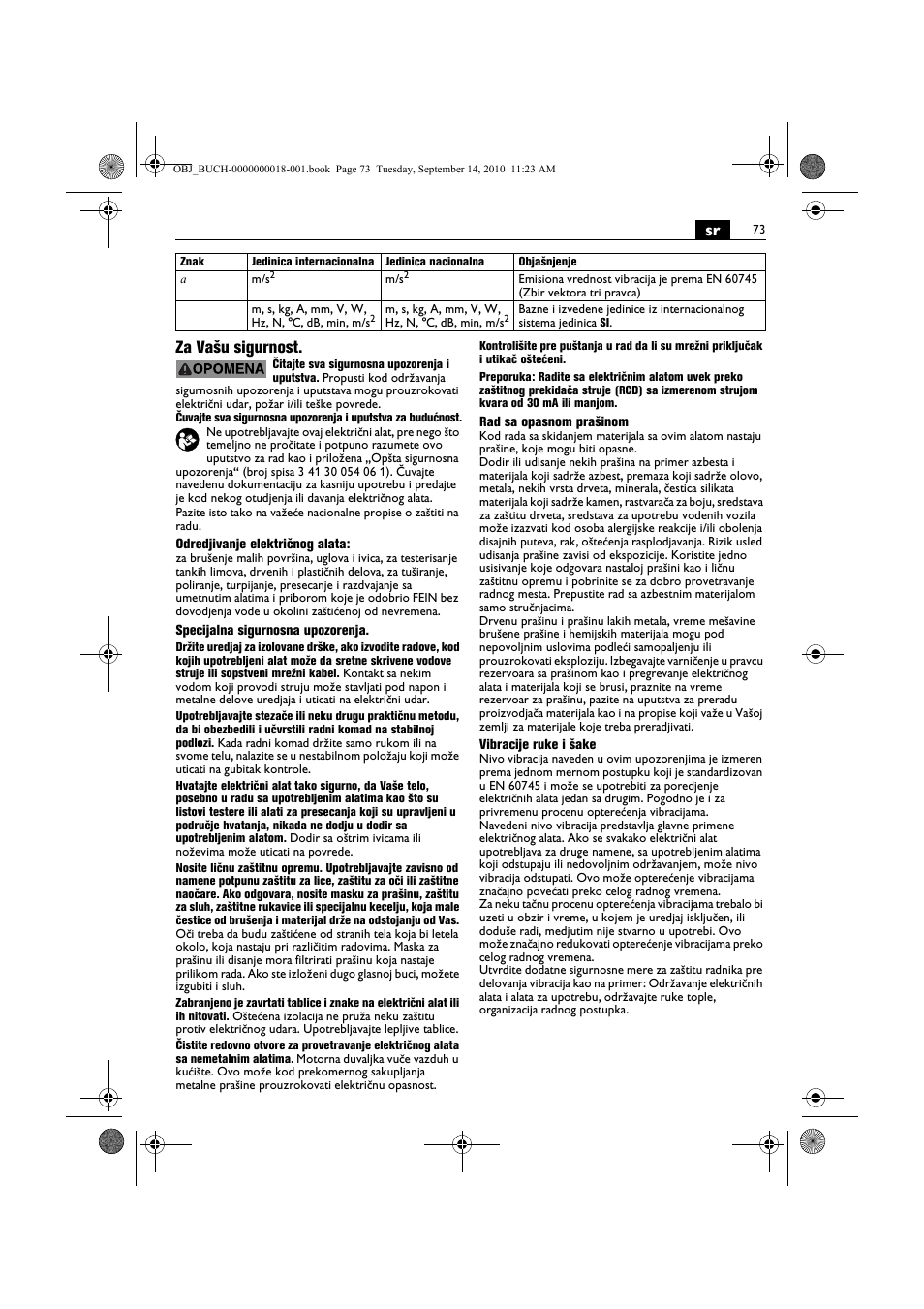 Sr za vašu sigurnost | Fein MultiMaster Top Extra User Manual | Page 73 / 120