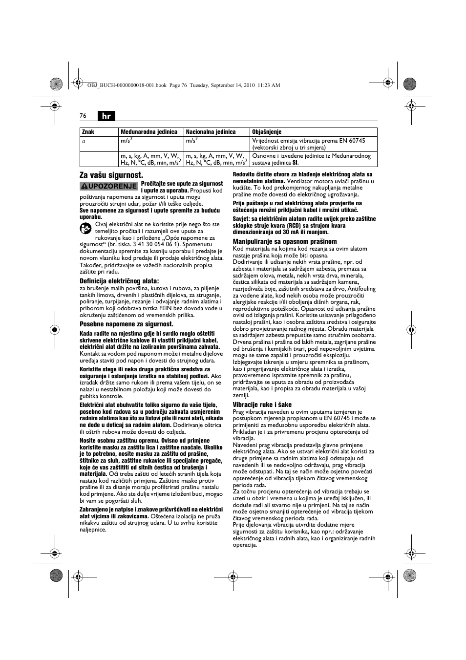 Hr za vašu sigurnost | Fein MultiMaster Top Extra User Manual | Page 76 / 120
