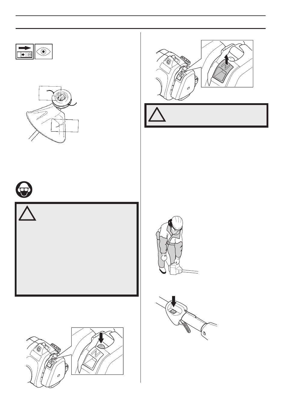 Käynnistys ja pysäytys, Tarkastus ennen käynnistystä | Husqvarna 122LD User Manual | Page 102 / 642