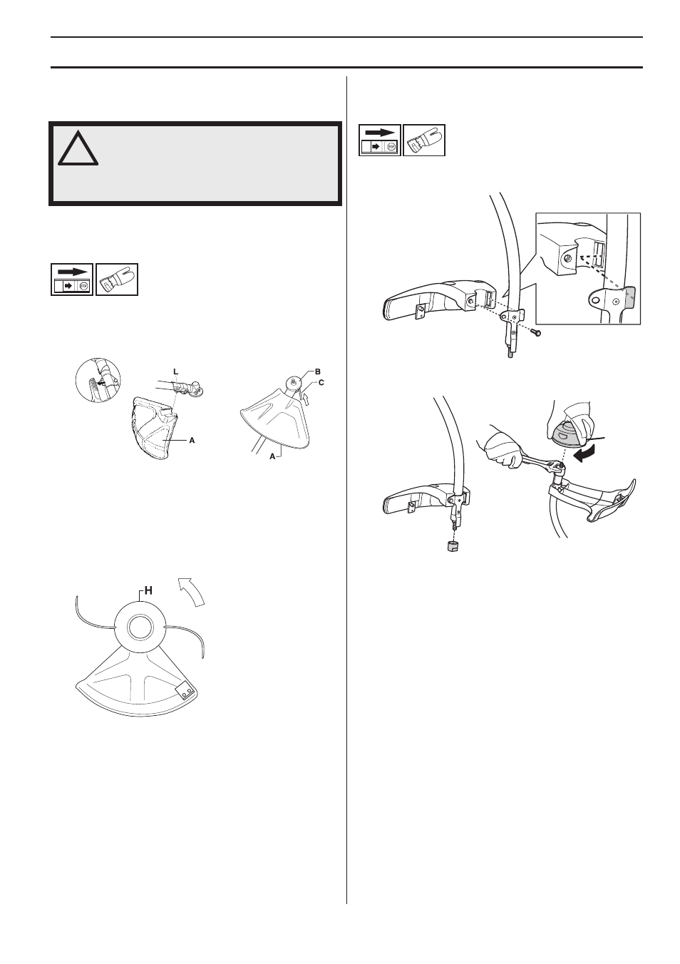 Assembly, Fitting the trimmer guard and trimmer head (122c) | Husqvarna 122LD User Manual | Page 11 / 642