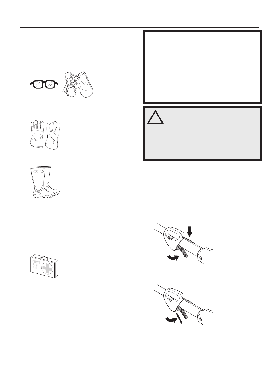 Allgemeine sicherheitsvorschriften, Sicherheitsausrüstung des gerätes | Husqvarna 122LD User Manual | Page 117 / 642