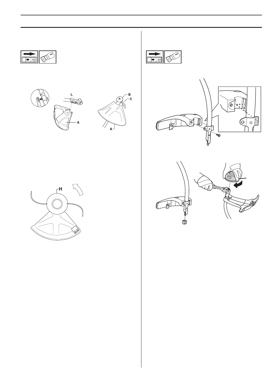 Montage, Montage von trimmerschutz und trimmerkopf (122ld), Montage von trimmerschutz und trimmerkopf (122c) | Husqvarna 122LD User Manual | Page 121 / 642