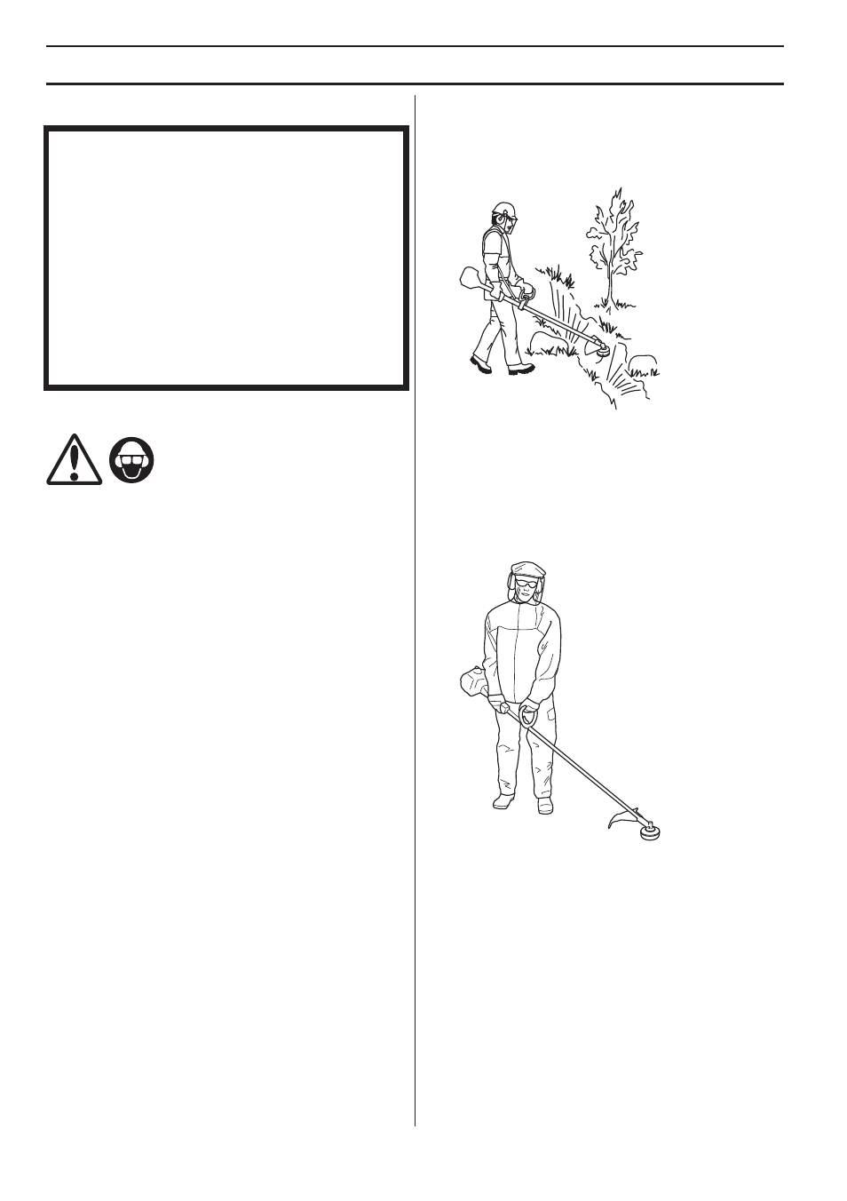 Arbeitstechnik, Allgemeine arbeitsvorschriften, Grundlegende sicherheitsvorschriften | Husqvarna 122LD User Manual | Page 126 / 642