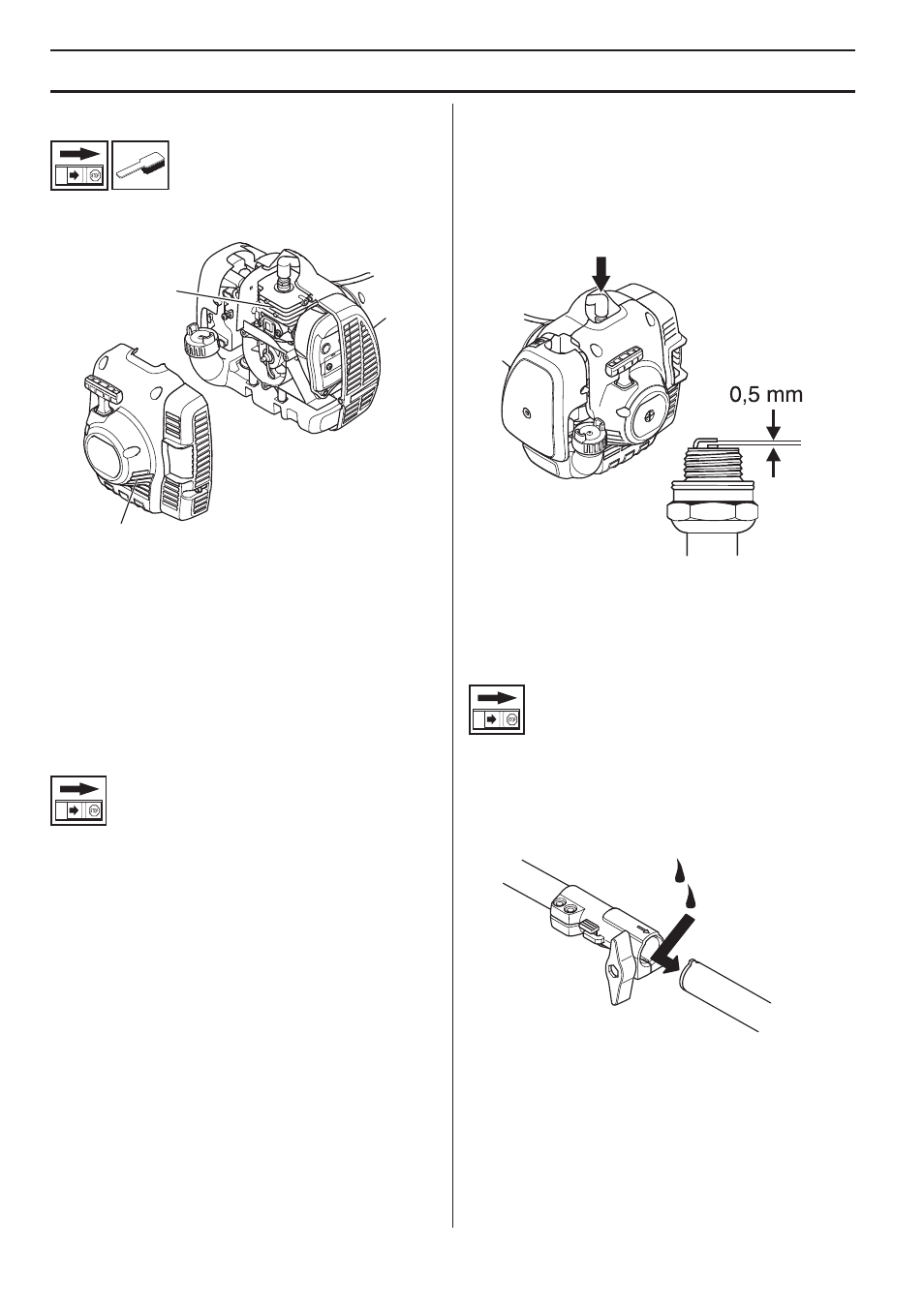 Wartung, Kühlsystem, Zündkerze | Zerlegbares führungsrohr | Husqvarna 122LD User Manual | Page 130 / 642