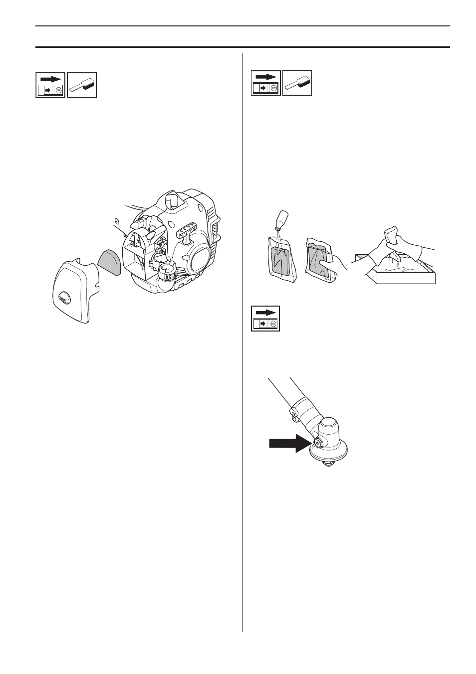 Wartung, Luftfilter, Reinigung des luftfilters | Einölen des luftfilters, Winkelgetriebe | Husqvarna 122LD User Manual | Page 131 / 642