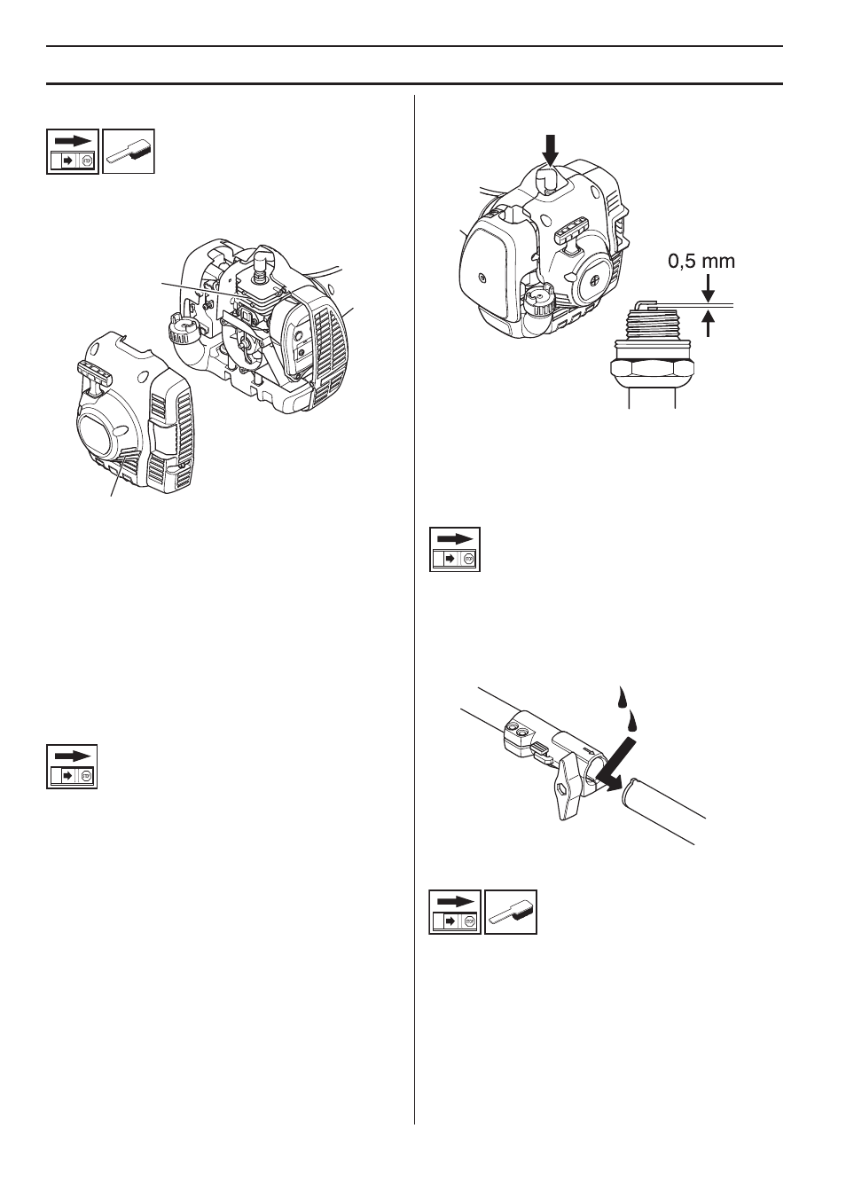 Entretien, Système de refroidissement, Bougie | Tube de transmission démontable, Filtre à air | Husqvarna 122LD User Manual | Page 154 / 642