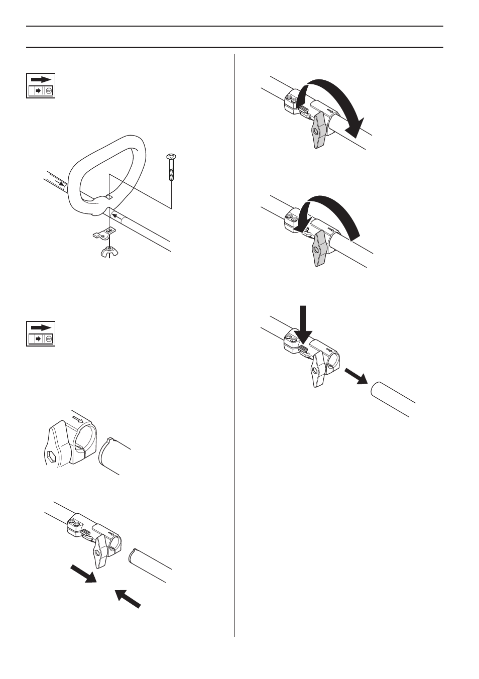 Monteren, Loophandvat monteren, Deelbare steel monteren en demonteren | Husqvarna 122LD User Manual | Page 168 / 642