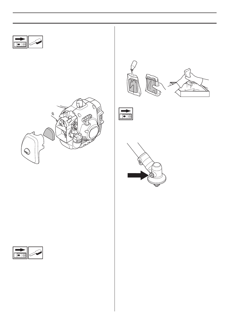 Onderhoud, Luchtfilter, Luchtfilter schoonmaken | Luchtfilter oliën, Hoekoverbrenging | Husqvarna 122LD User Manual | Page 178 / 642