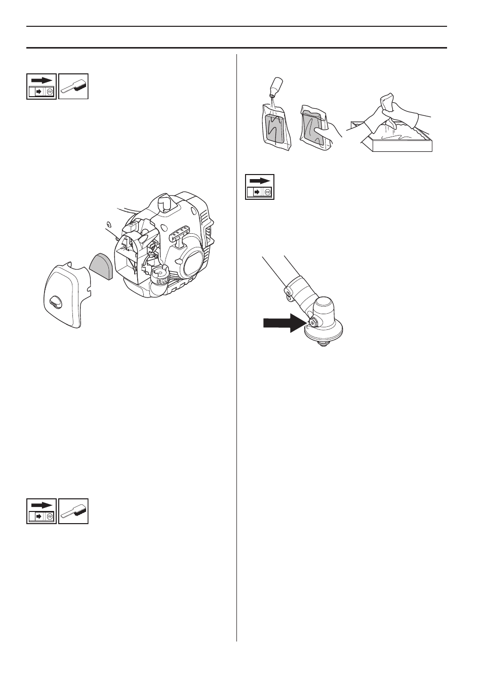 Manutenção, Filtro de ar, Limpeza do filtro de ar | Olear o filtro de ar, Engrenagem angular | Husqvarna 122LD User Manual | Page 226 / 642