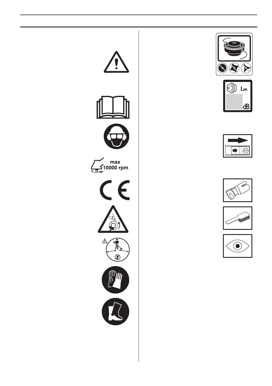 Simbologia, Simboli sulla macchina e/o nel manuale | Husqvarna 122LD User Manual | Page 231 / 642