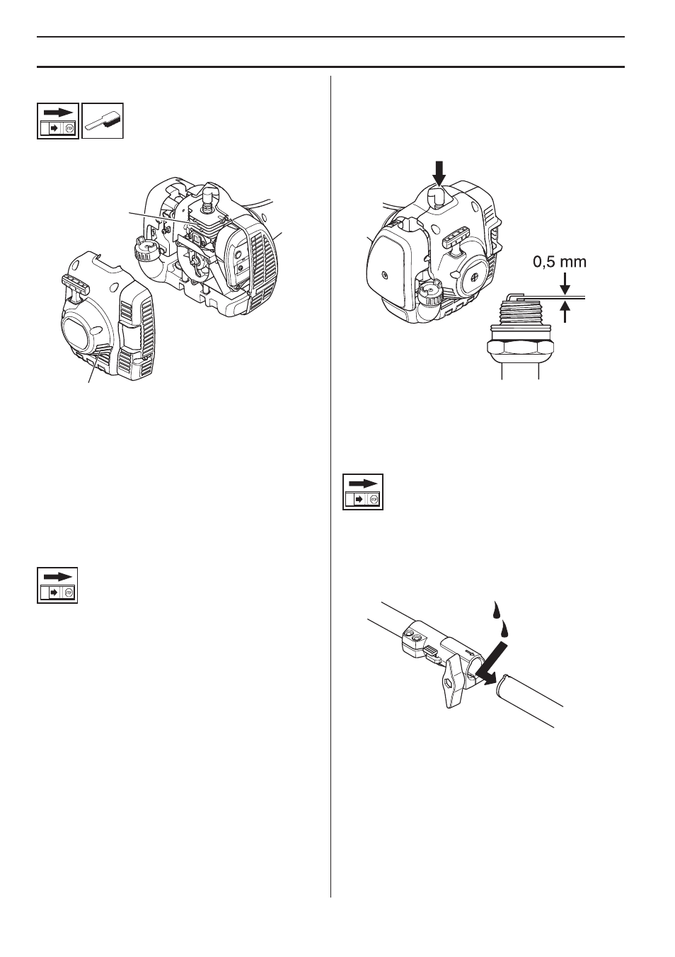 Manutenzione, Sistema di raffreddamento, Candela | Albero cavo smontabile | Husqvarna 122LD User Manual | Page 248 / 642