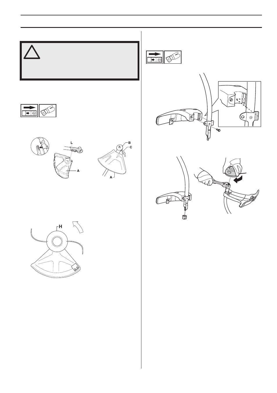 Montering, Montering av trimmerskydd och trimmerhuvud (122c) | Husqvarna 122LD User Manual | Page 33 / 642